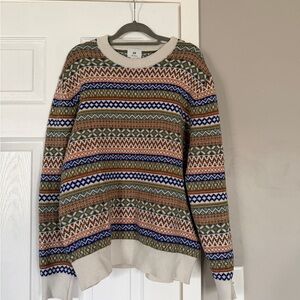 H&M Fair Isle Multicolor Holiday Print Sweater